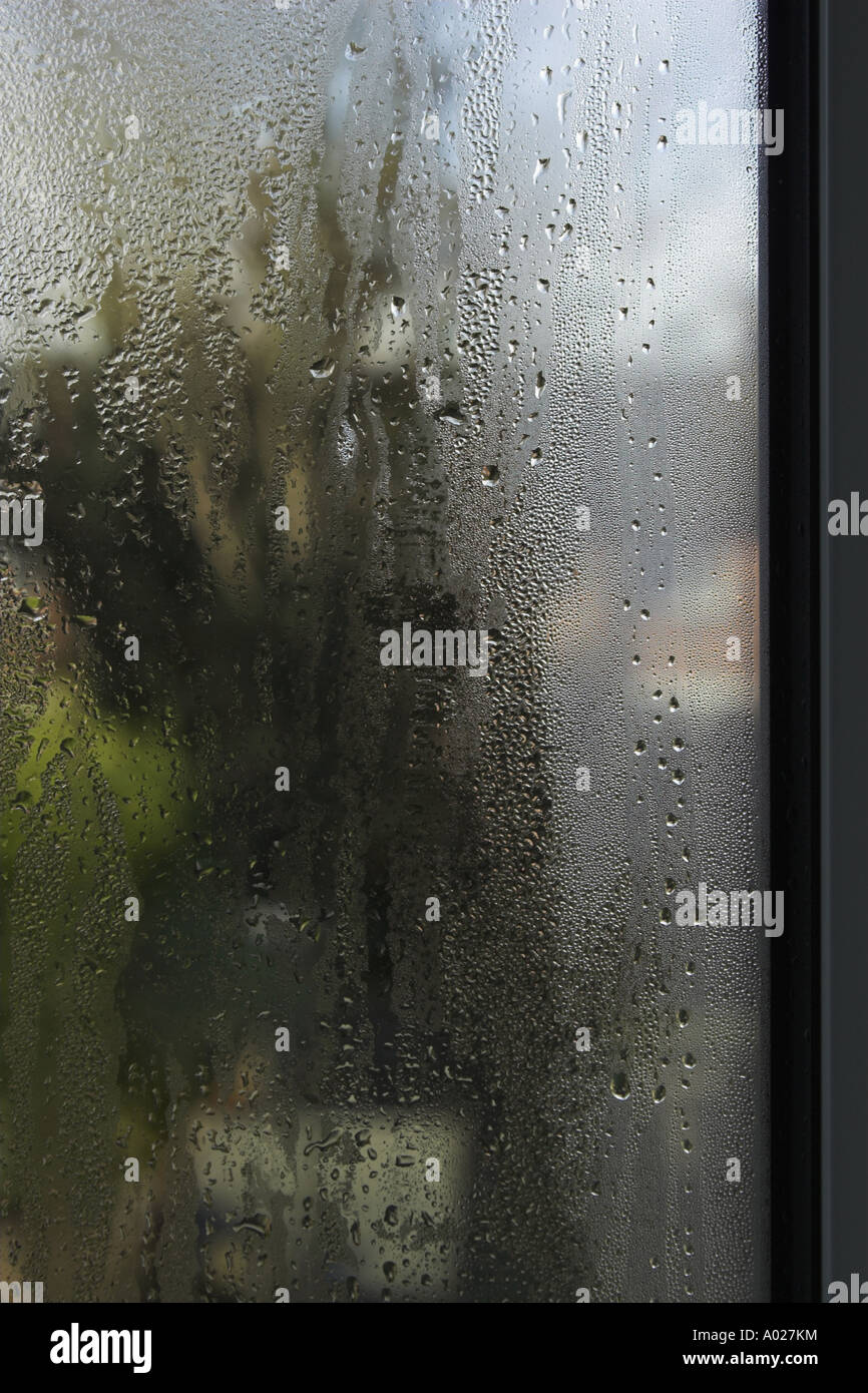 Condensation on a double glazed window Stock Photo Alamy