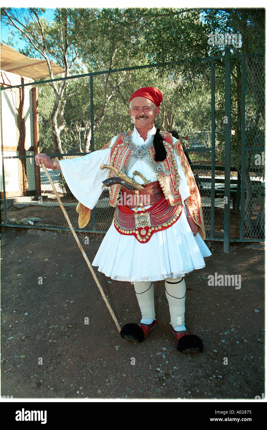A man dressed in traditional Greek clothing Athens Greece Stock Photo -  Alamy