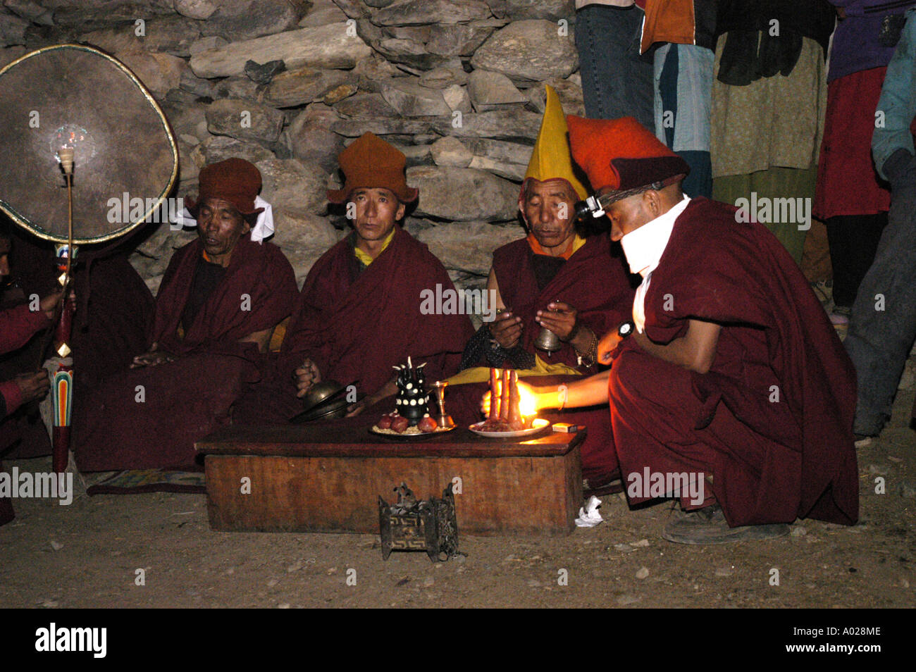Traditional Zanskari Buddhist wedding party at night in Zanskar, Ladakh ...
