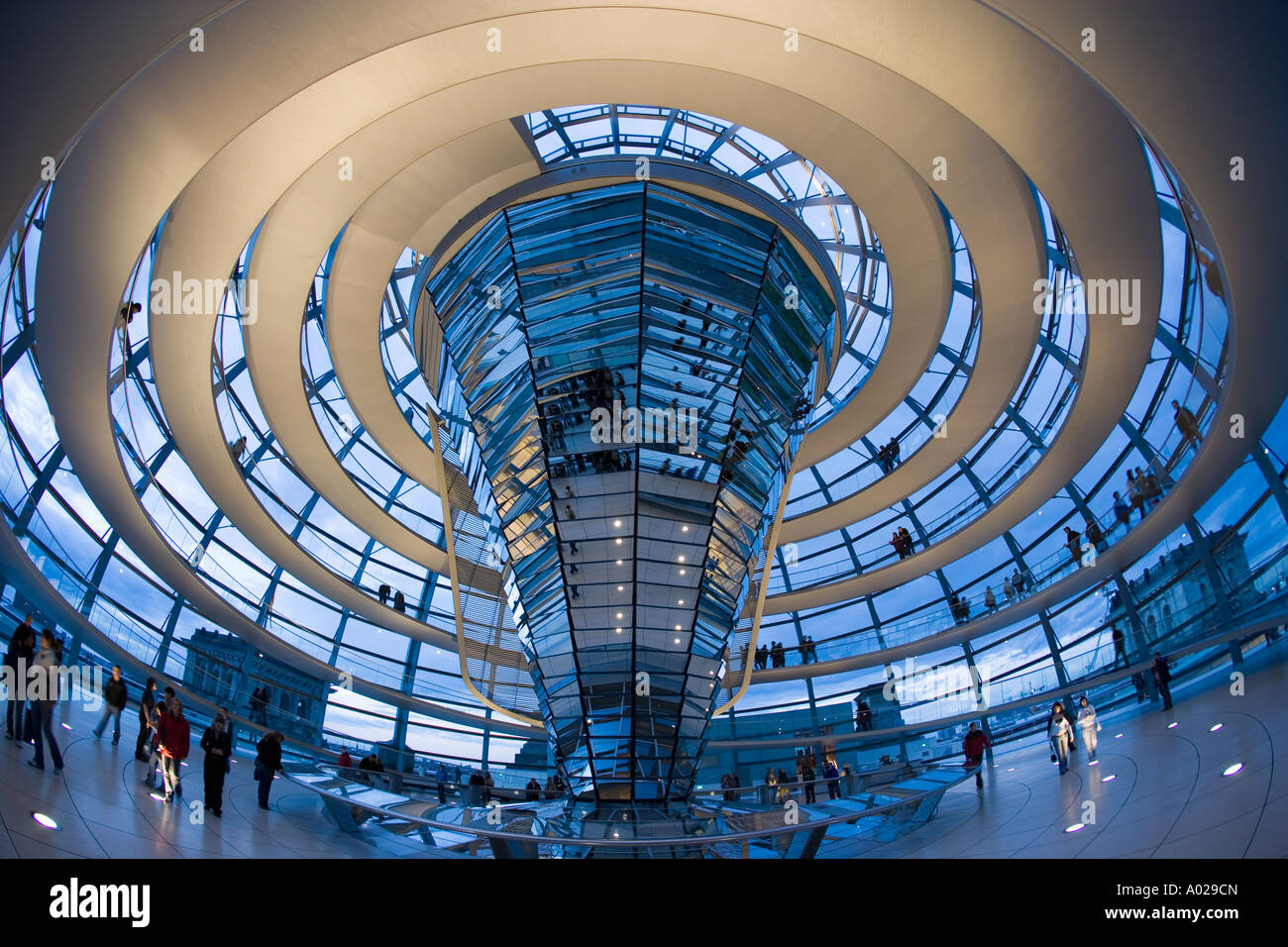 Glass Dome By Sir Norman Foster over the Reichstag Parliament Building Stock Photo