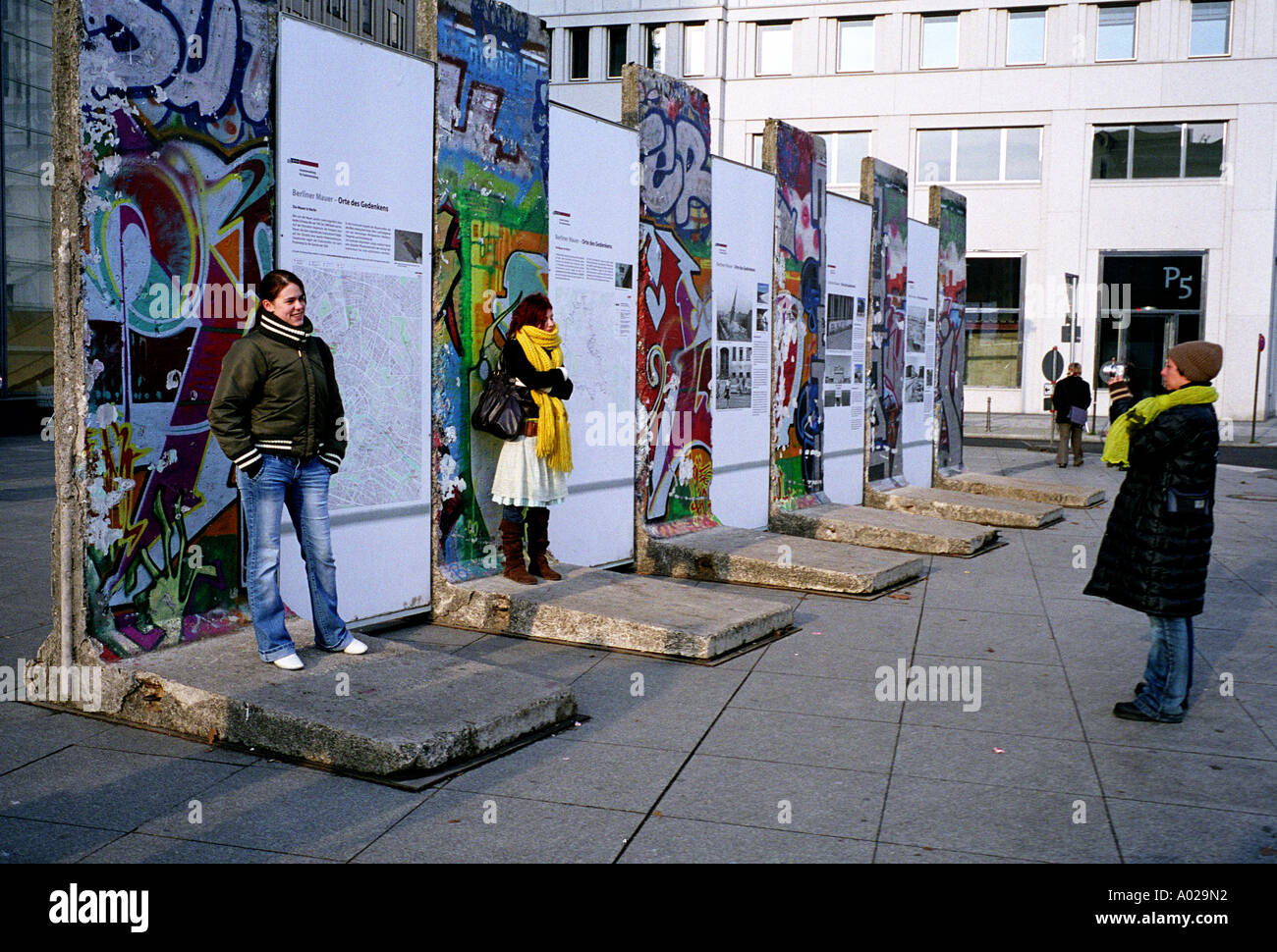 Berlin Germany Pieces Of The Original Berlin Wall On Show At Potsdamer Platz Stock Photo Alamy