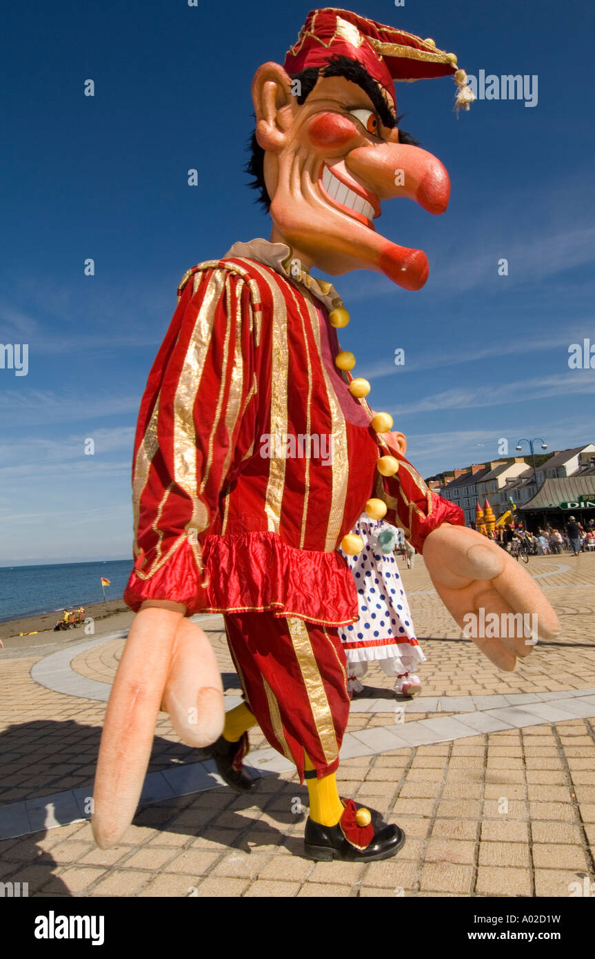 aberystwyth annual punch and judy festival, promenade seafront, august bank holiday weekend UK Stock Photo