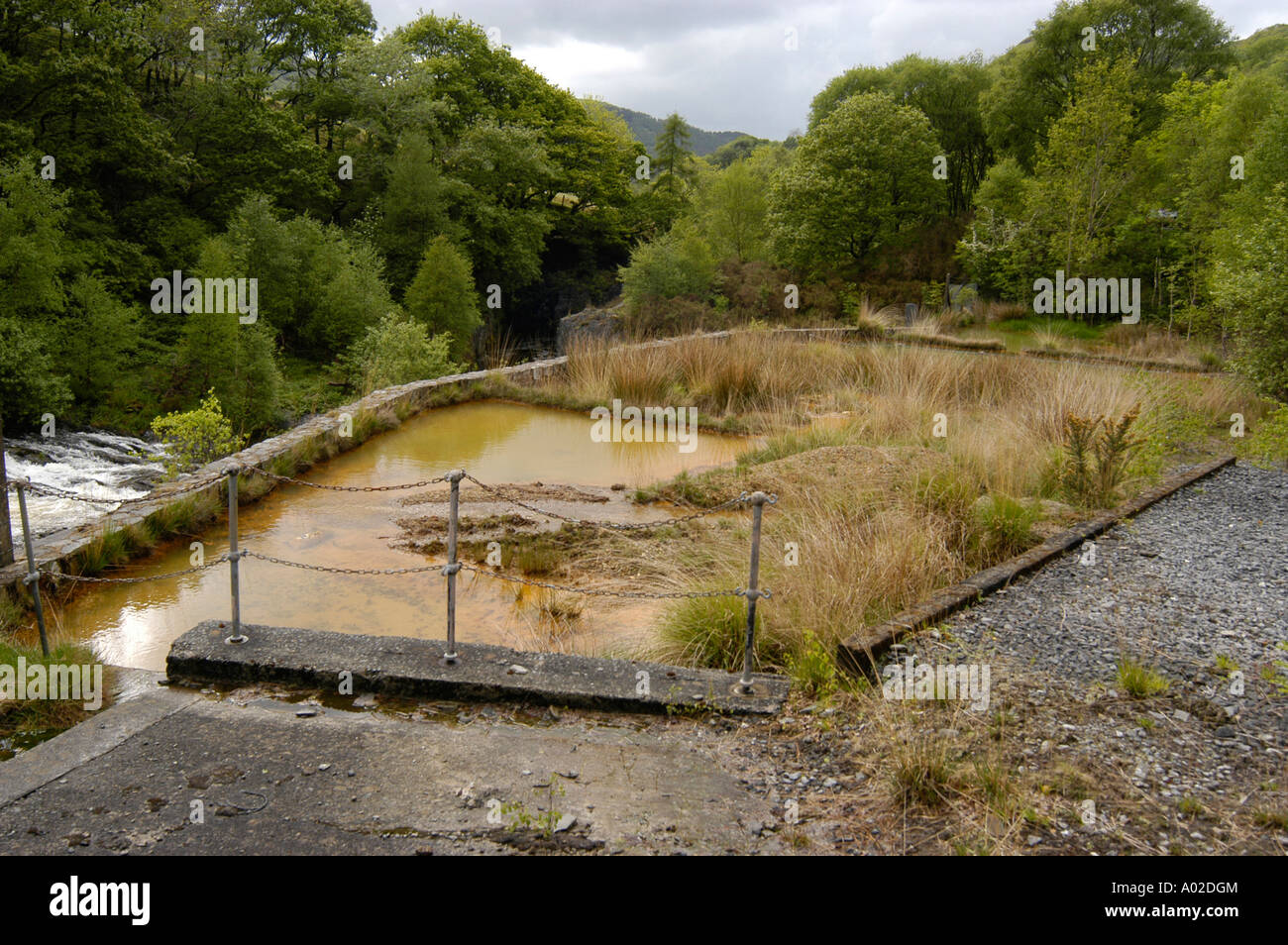 water purification plant near old polluting lead mine Cwm Rheidol near