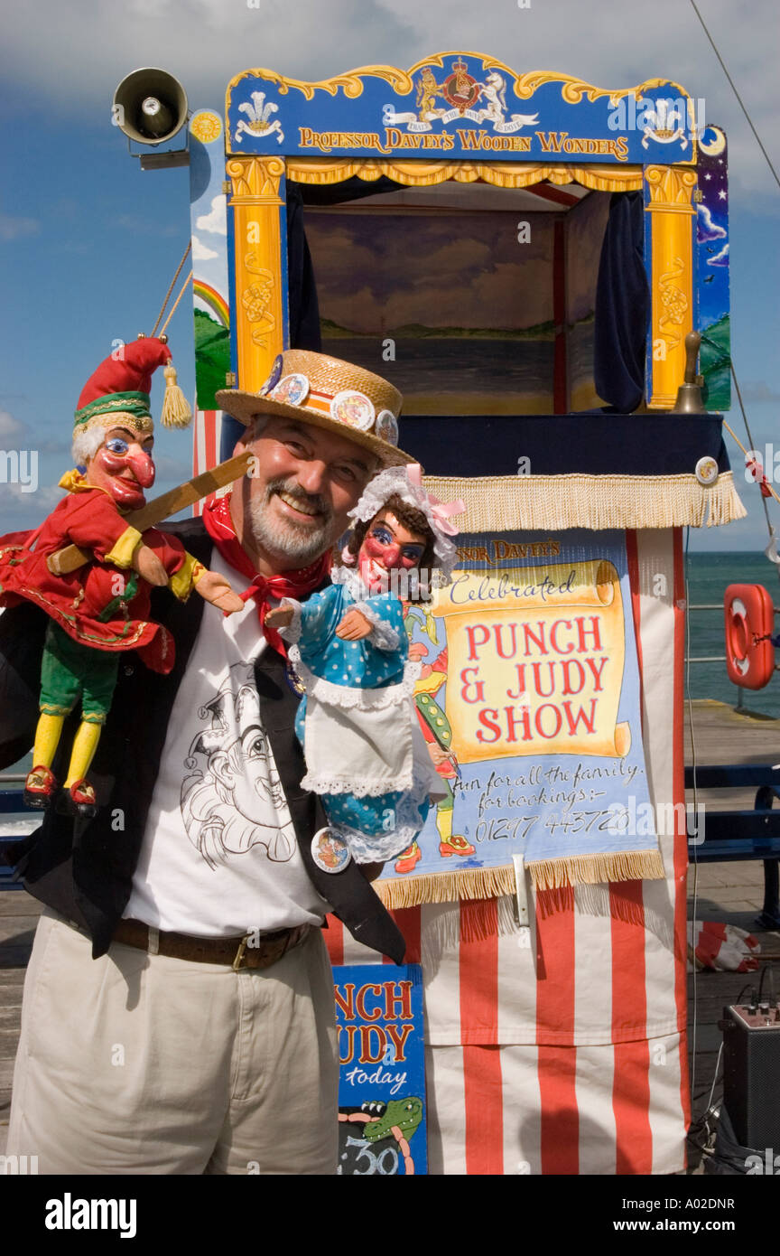 punch and judy professor, aberystwyth promenade, summer afternoon