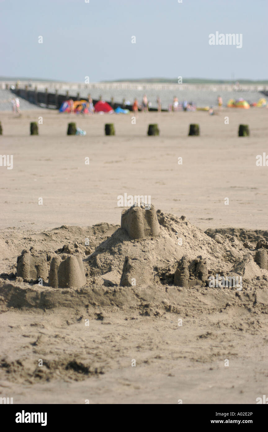 Sandcastle on the beach Ynyslas nature reserve near Borth village