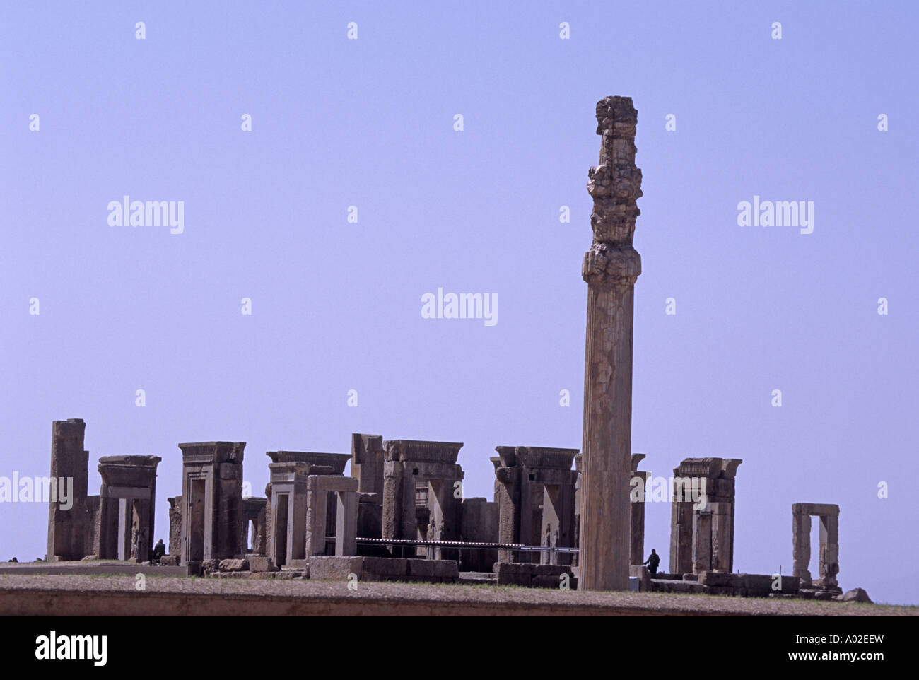 Huge pillars at Persepolis, ancient capital city of the Persian Empire, Iran Stock Photo