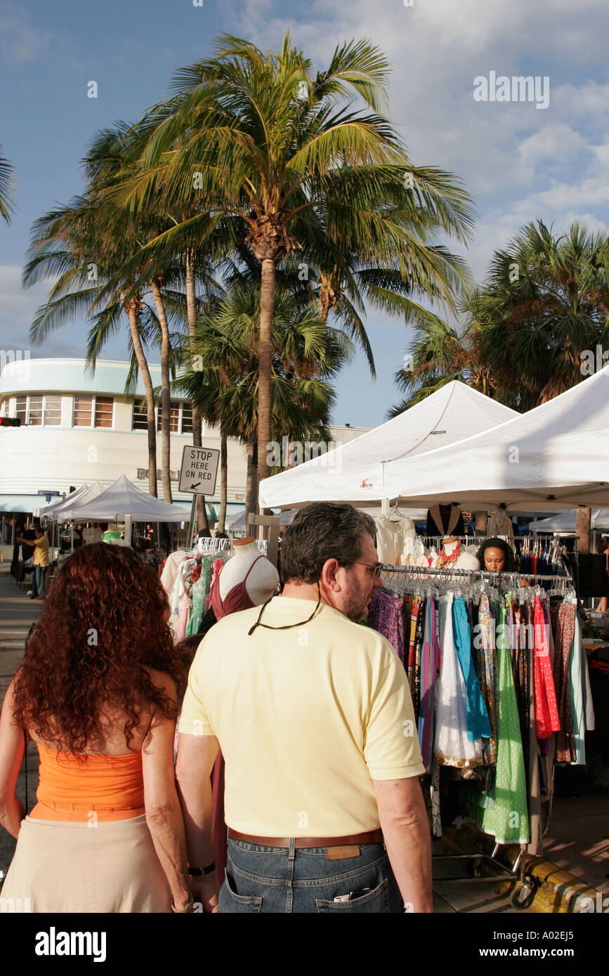 Miami Beach Florida,Lincoln Road Mall,Sunday Flea Market,palm tree