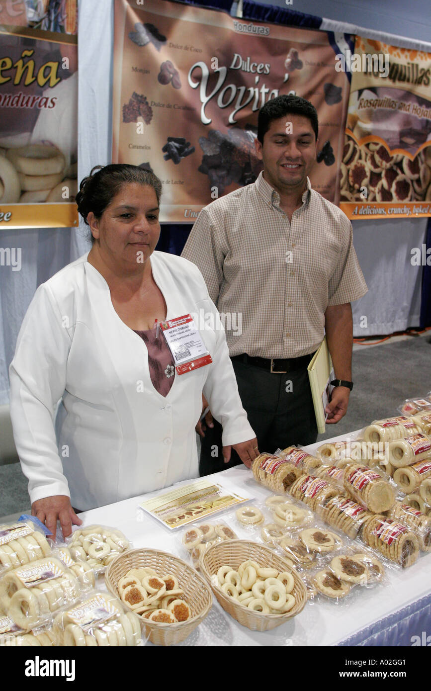Miami Beach Florida,Convention Center,centre,Americas Food and Beverage Show,trade,product product products display sale,import,export,Honduras cuisin Stock Photo