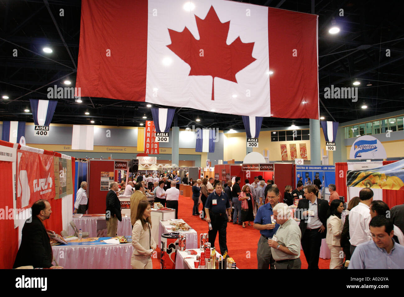 Miami Beach Florida,Convention Center,centre,Americas Food and Beverage Show,trade,product product products display sale,import,export,Canadian Canada Stock Photo