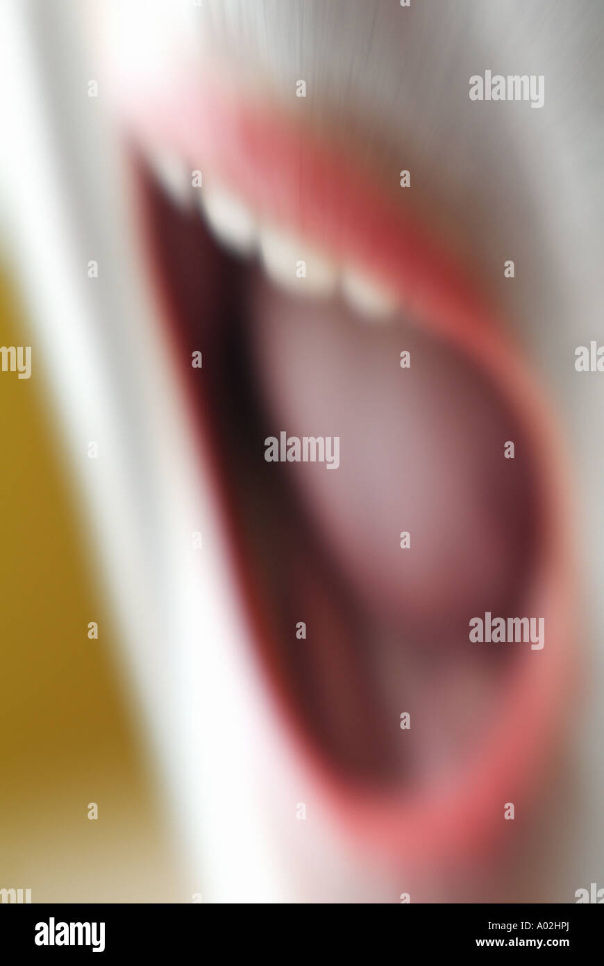 Close up of a woman's mouth screaming Stock Photo
