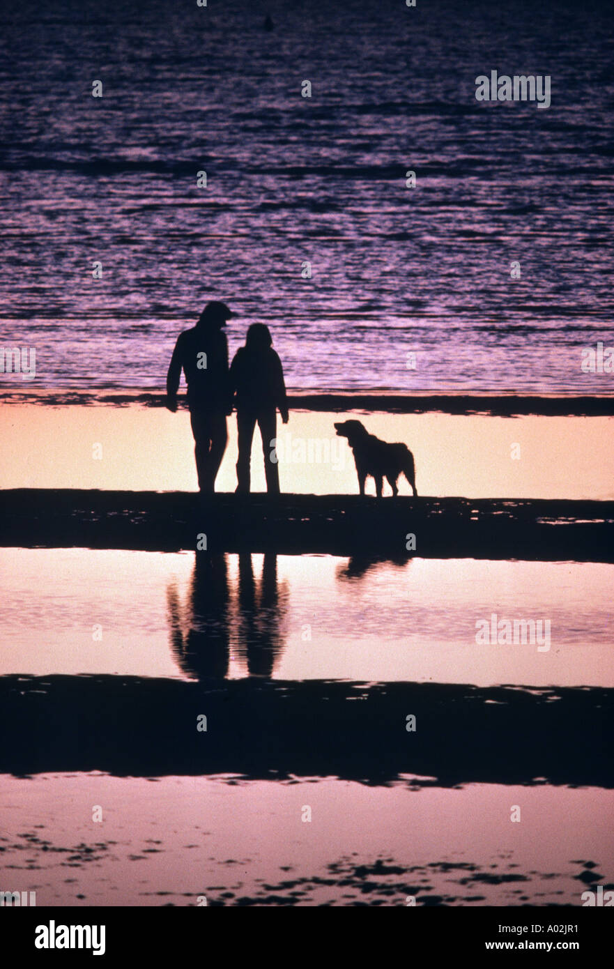 romantic couple on the beach Stock Photo