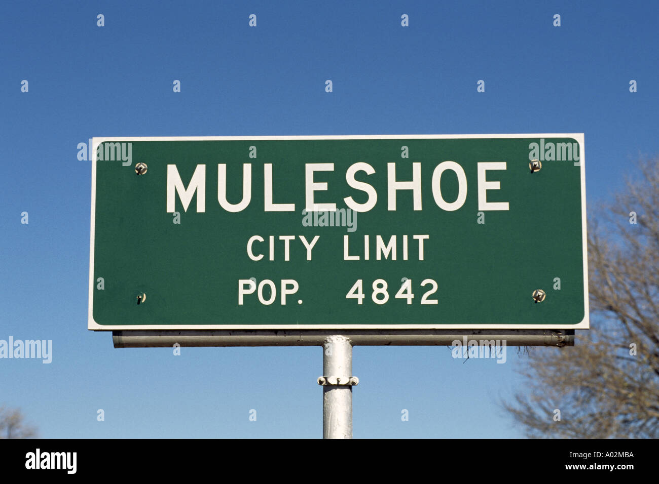 Muleshoe Texas Highway Road Sign Stock Photo Alamy