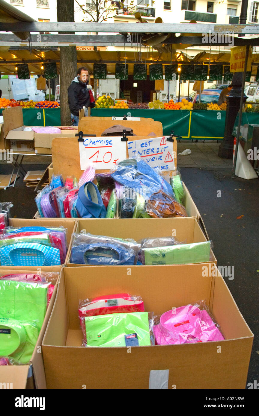 Bastille market on Boulevard Richard Lenoir Paris France EU Stock Photo