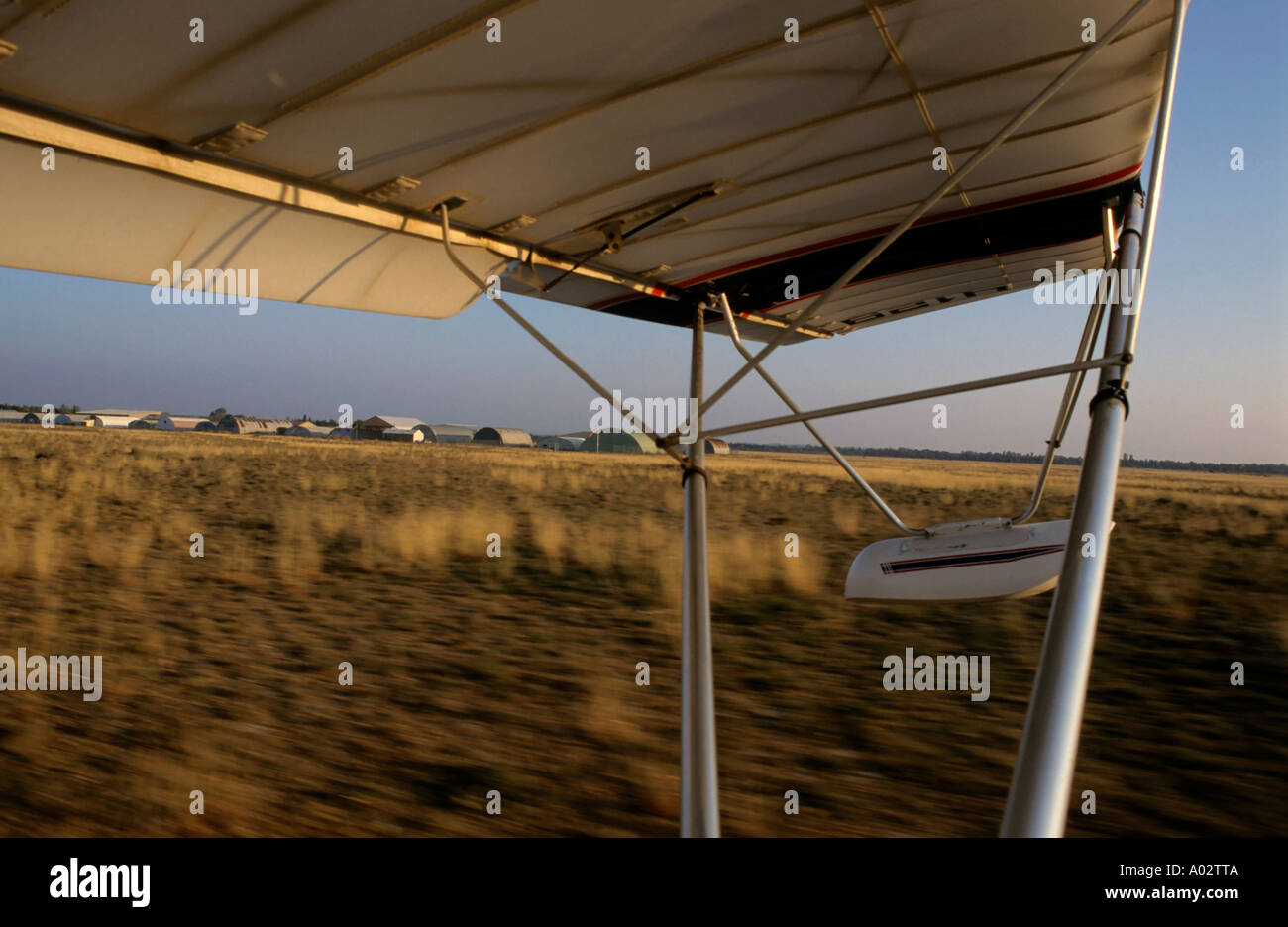 Wing Of A Micro Light Plane Landing Stock Photo - Alamy