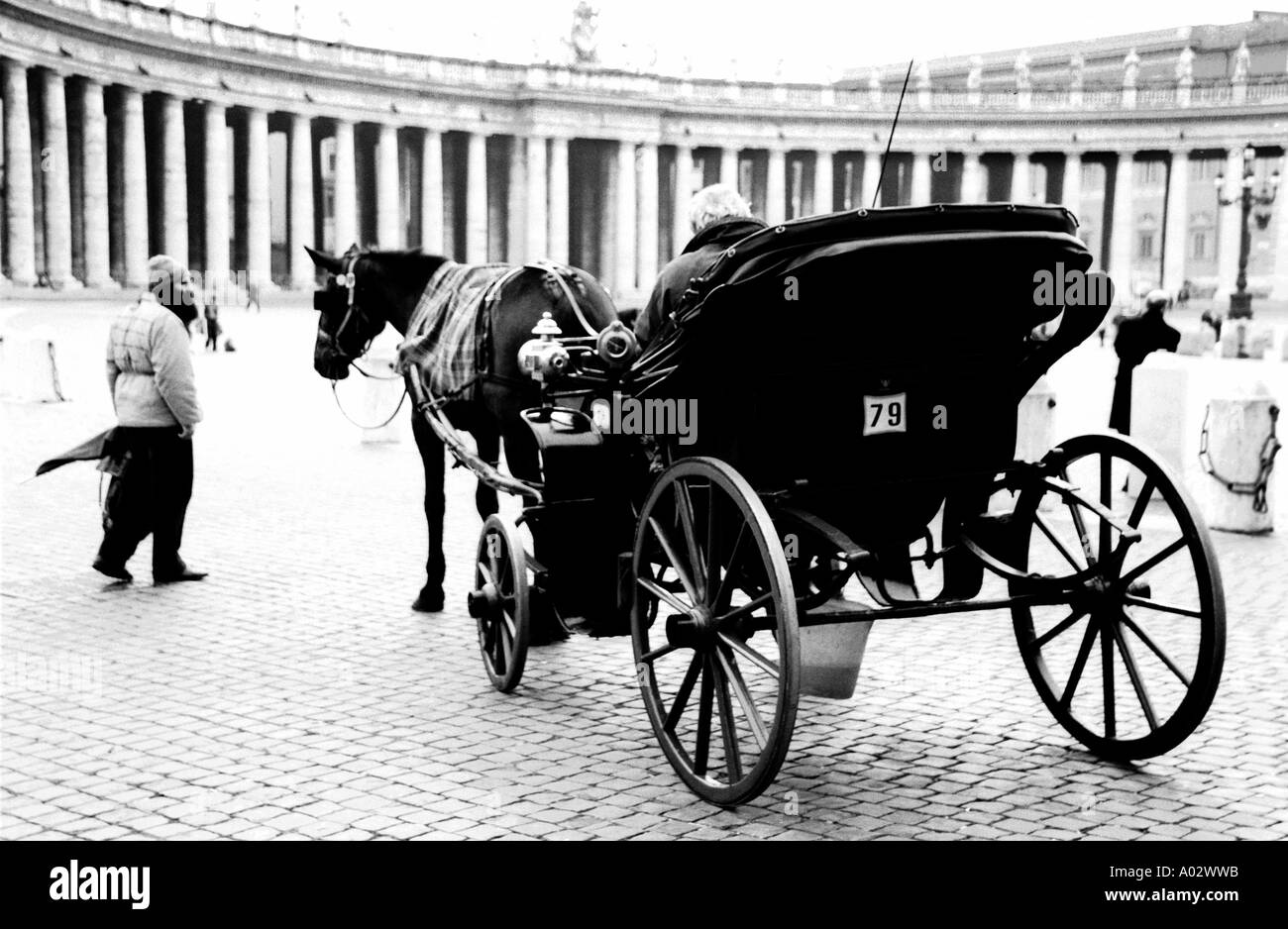 Horse drawn carriage in Saint Peter's Square, Vatican City, Rome, Italy. Stock Photo