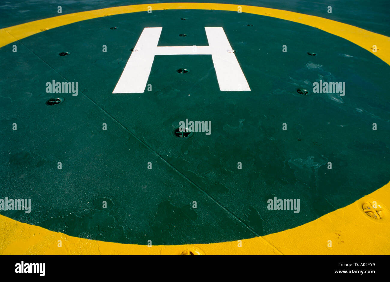 Helicopter Landing Area On A Ferry Boat Stock Photo Alamy