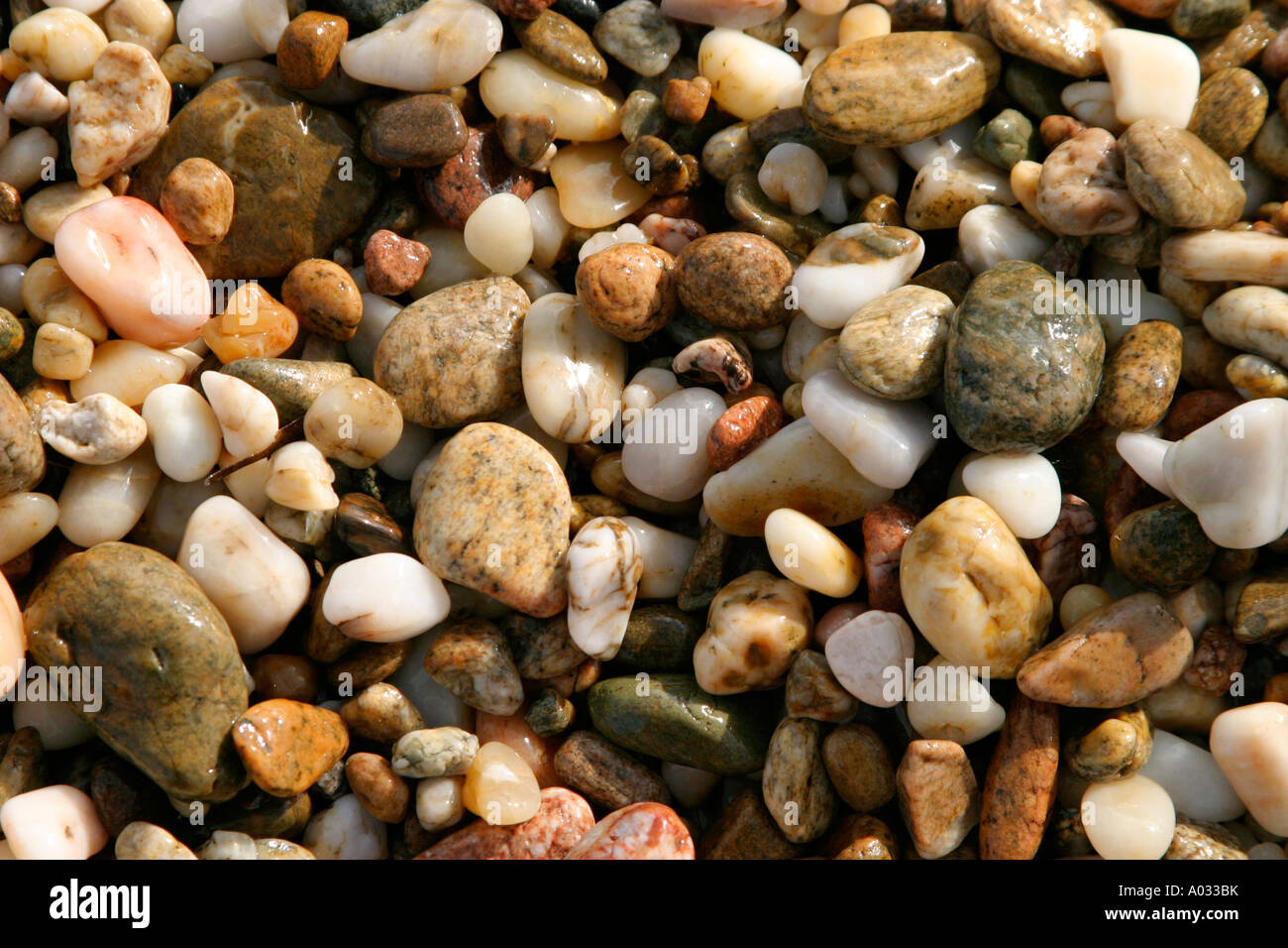 Pebbles on beach in France Stock Photo