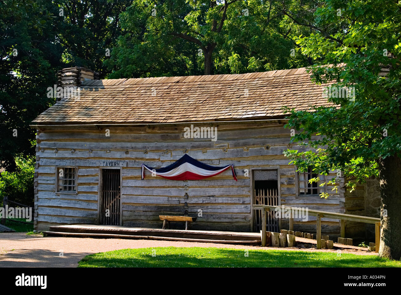 ILLINOIS New Salem Historic Site near Petersburg Exterior of Rutledge