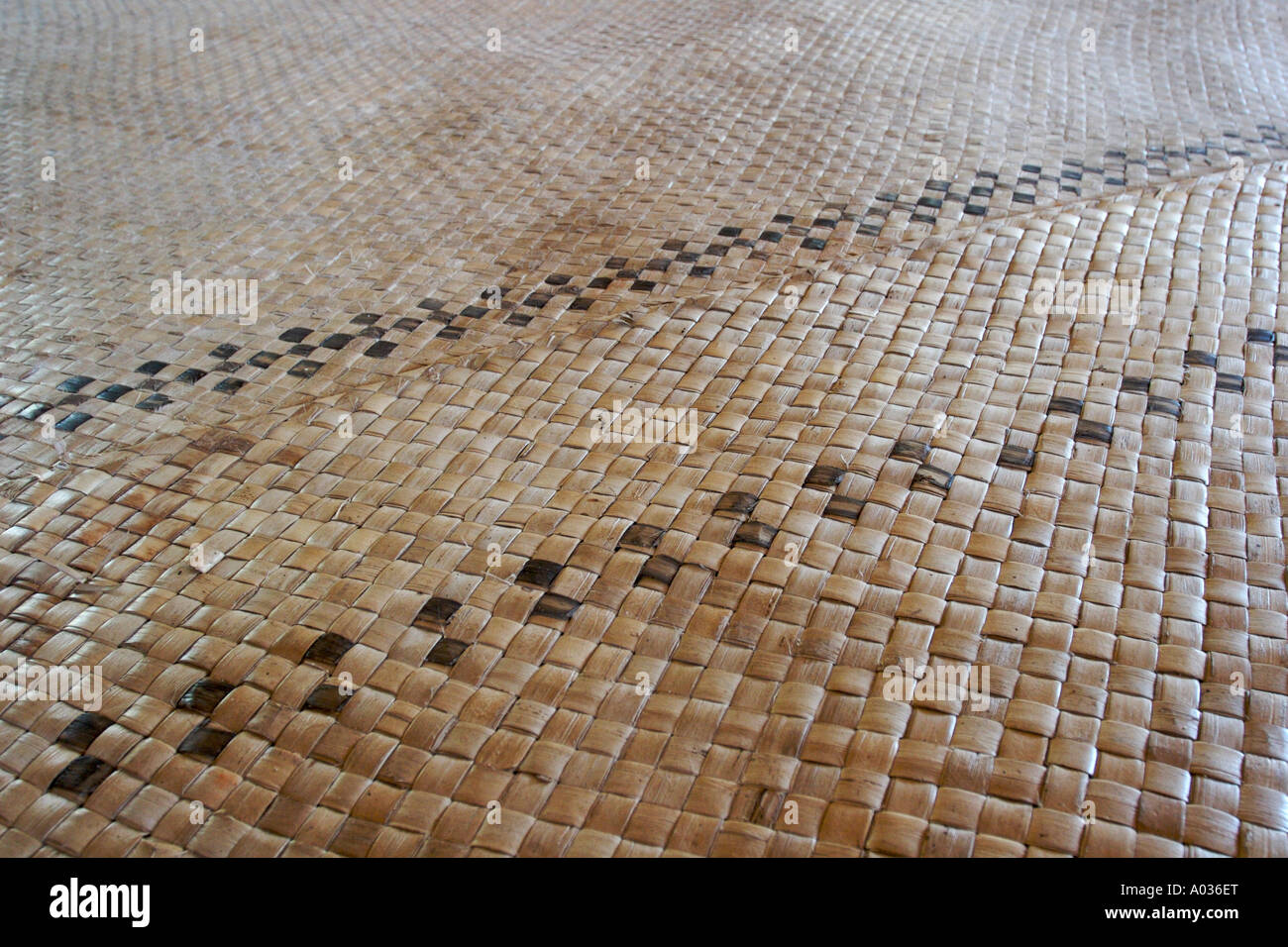 Woven coconut mat in a Fijian bure Stock Photo Alamy