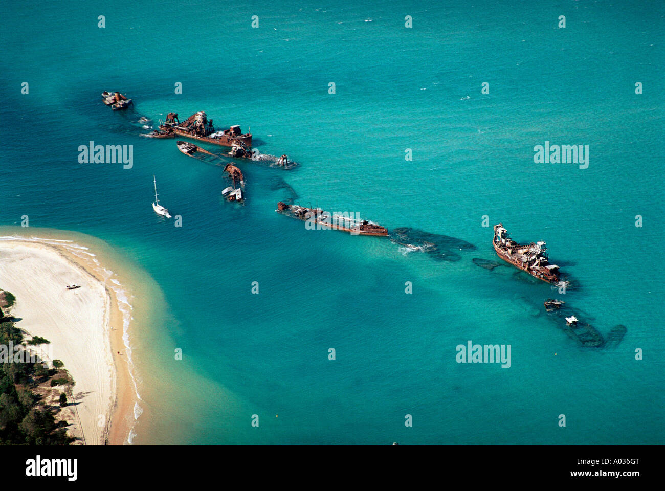 Moreton Island Wrecks Stock Photo