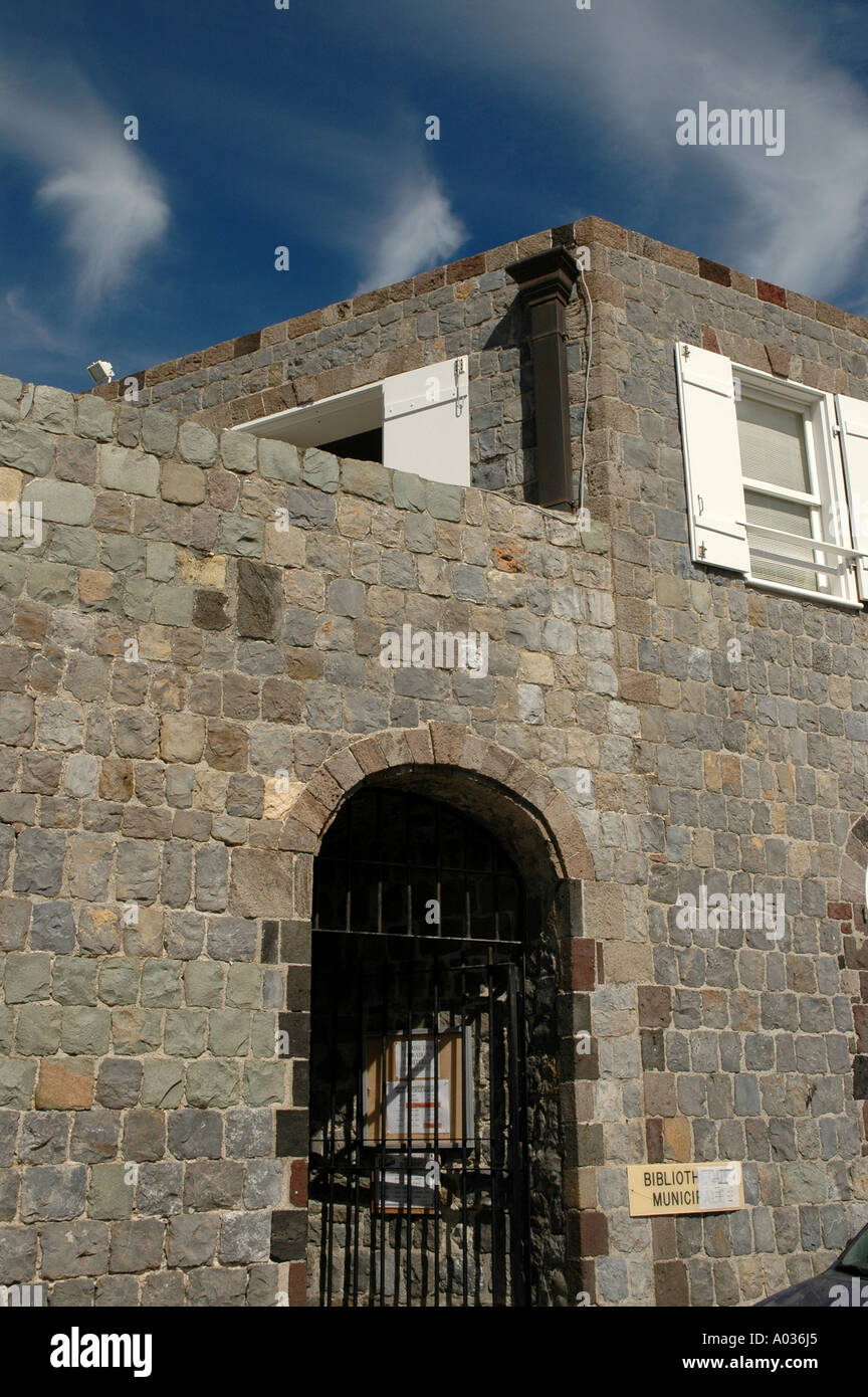 St Barths Saint Barthelemy Wall House Municipal Museum Gustavia landmarks attractions Stock Photo