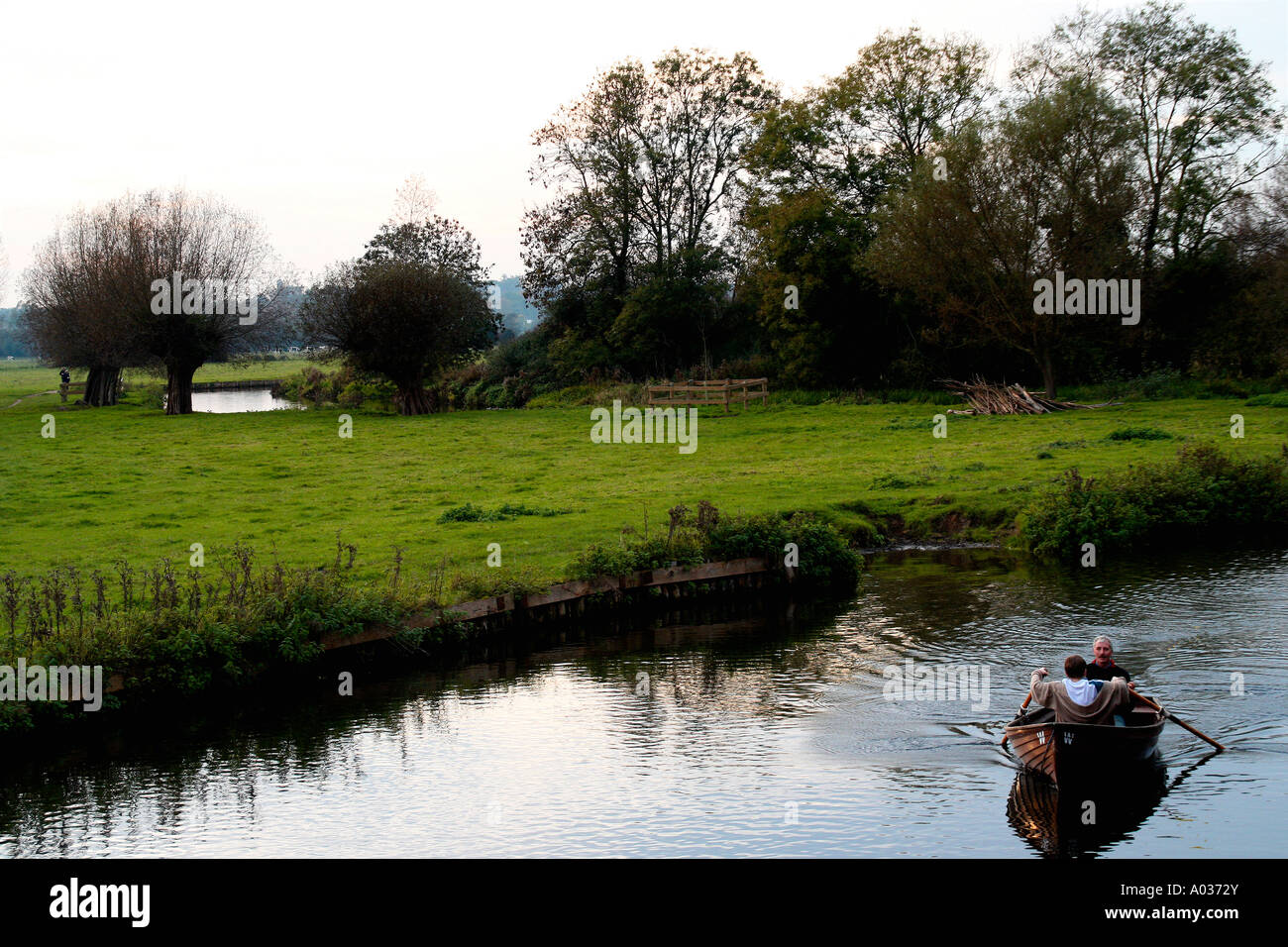 Rowing on the River Stour at Dedham Vale in Constable Country Suffolk ...