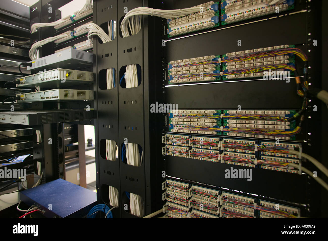 Rear of computer server cabinets Stock Photo - Alamy