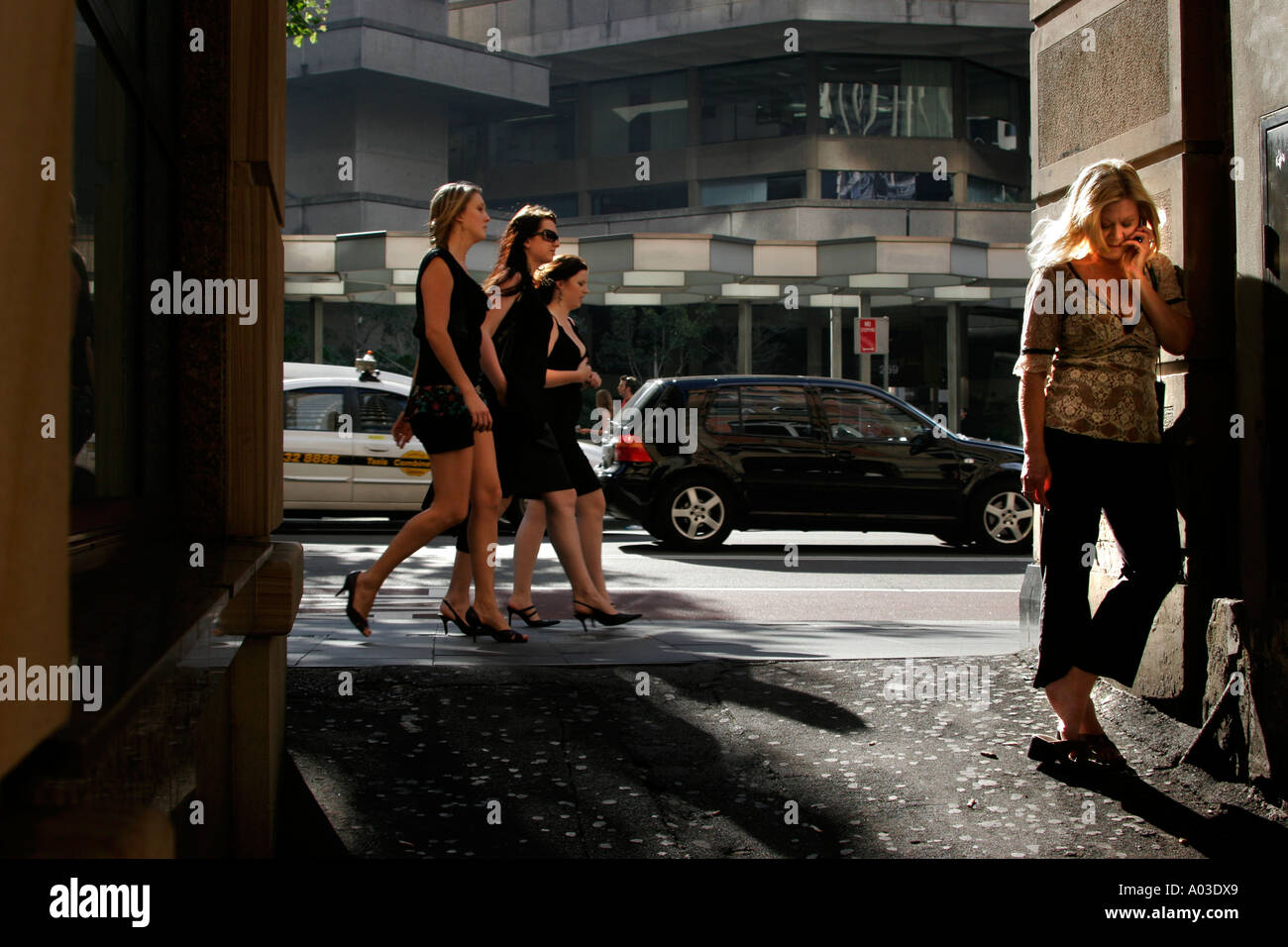 Sydney girls head for the Establishment bar in George street for  an after work drink. Stock Photo