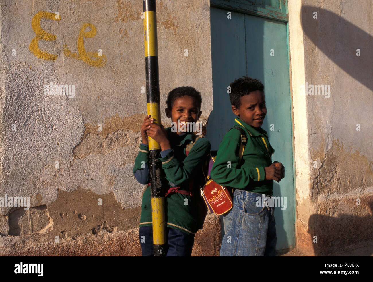 Stock image of African school children in school uniforms Stock Photo