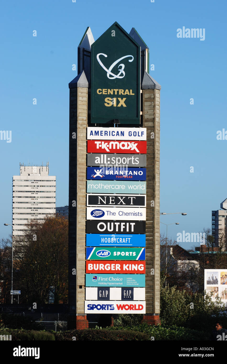 Sign at Central Six shops, Coventry, West Midlands, England, UK Stock Photo  - Alamy