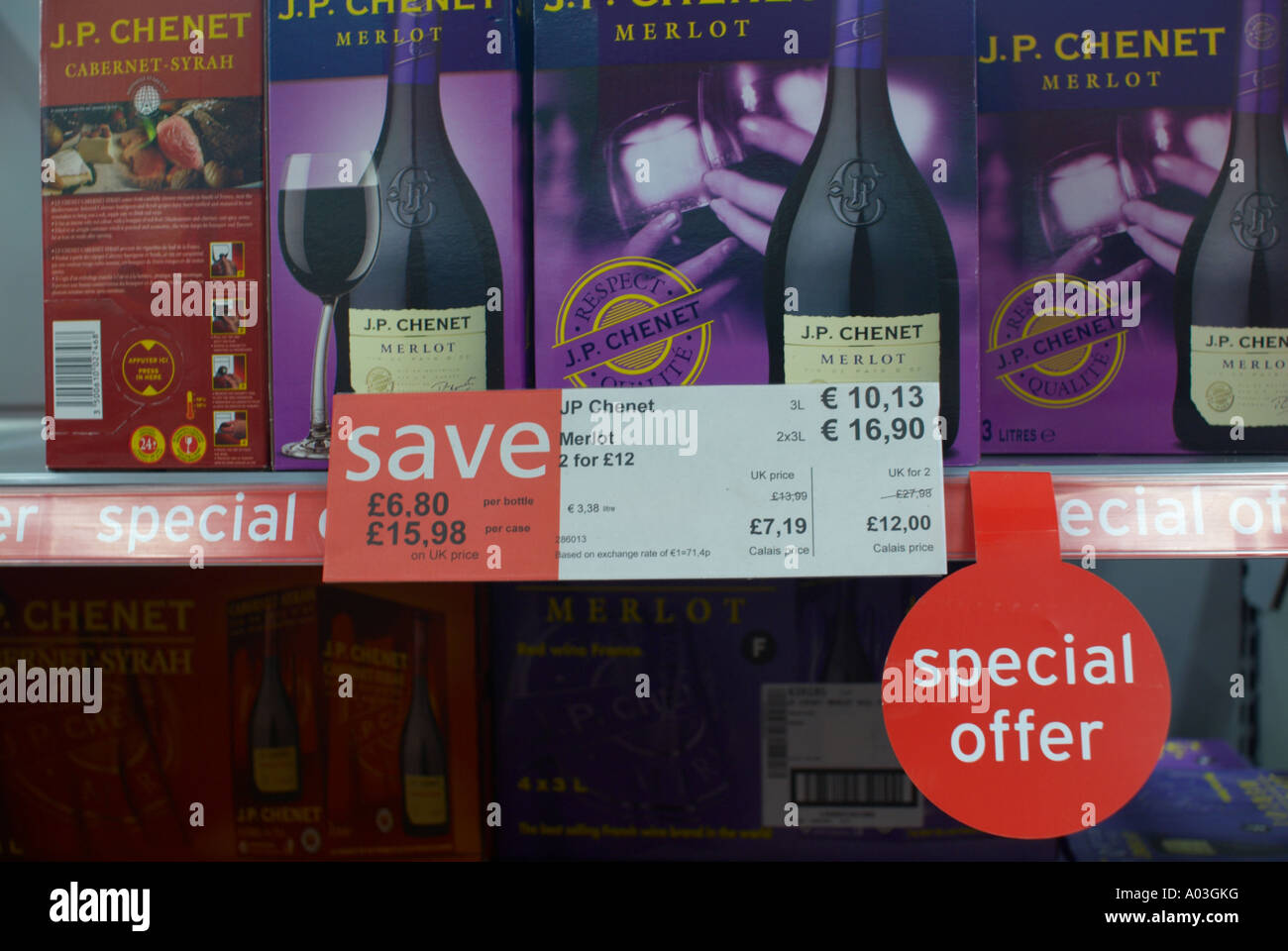 Sainsbury s beers and wines store in Calais Stock Photo Alamy