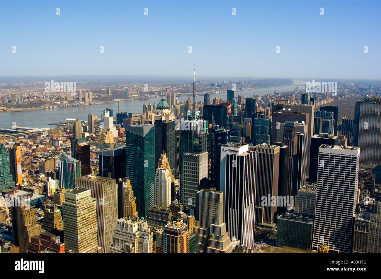 New york city skyline manhattan skyline from the top of hi-res stock ...