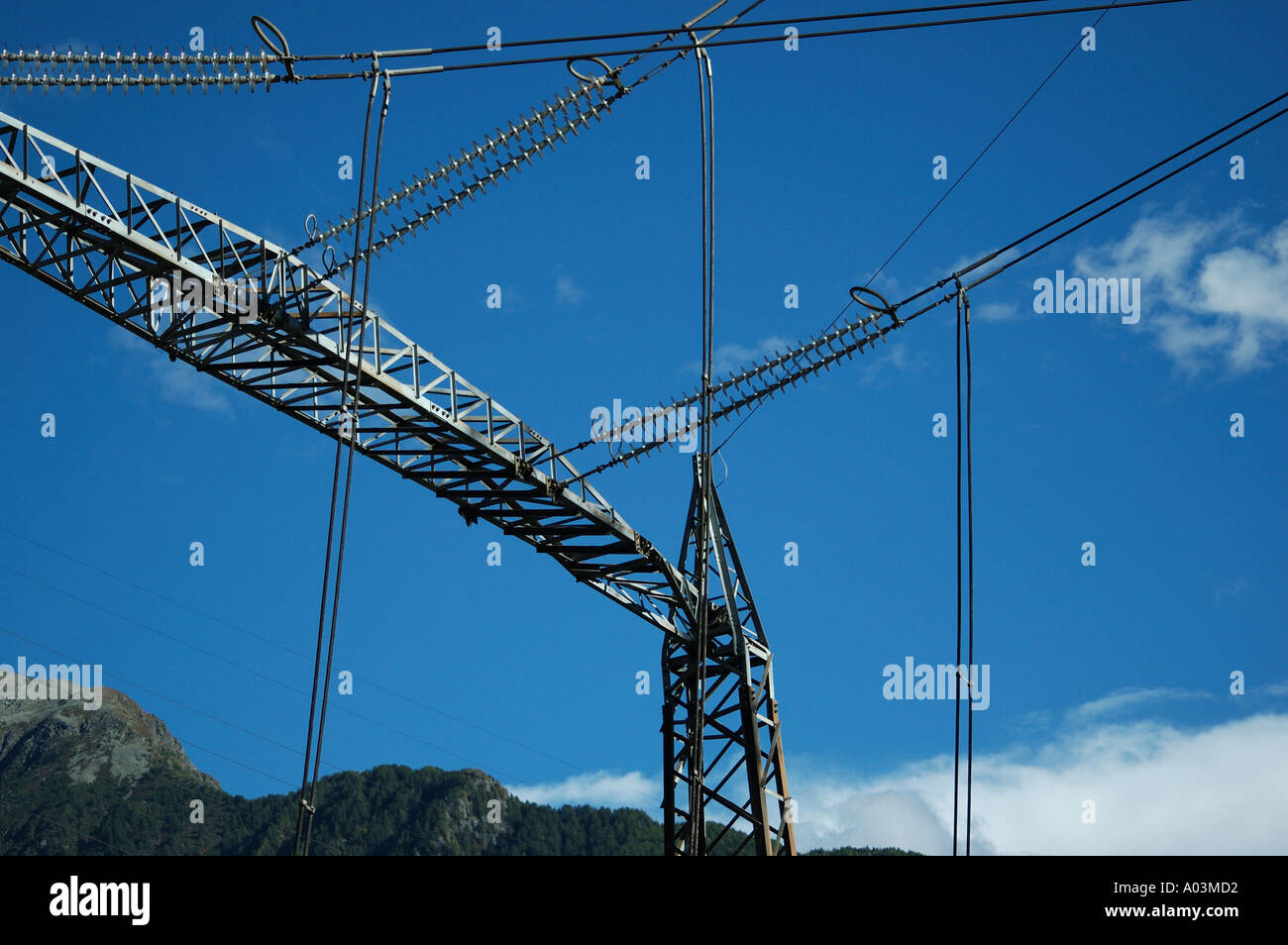High voltage power line Stock Photo - Alamy