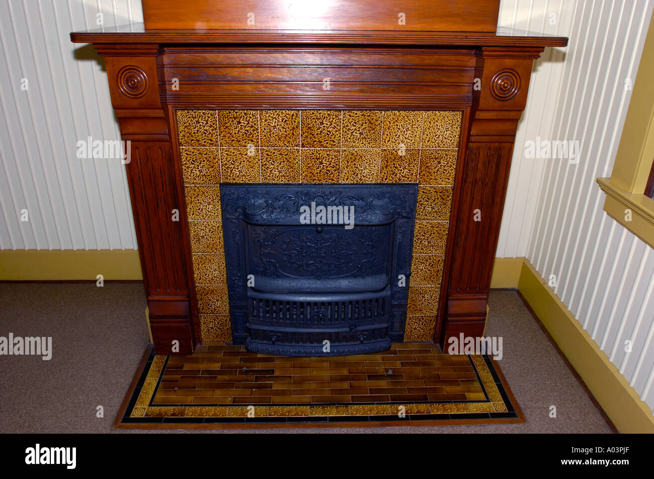 Fireplace Inside Winchester Mystery House San Jose California Usa