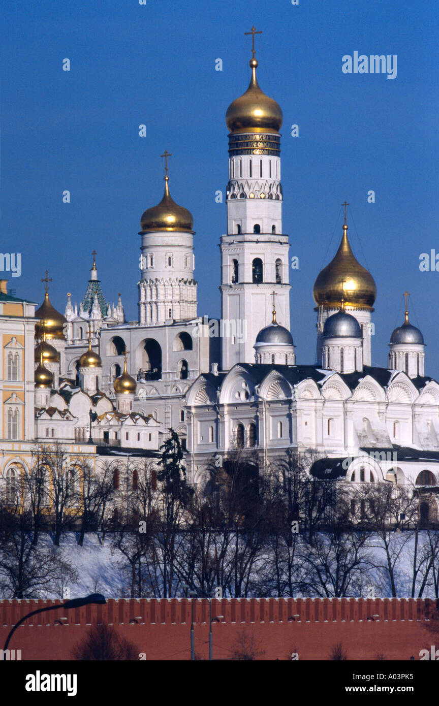 Cathedrals in the Kremlin, Moscow, Russia Stock Photo