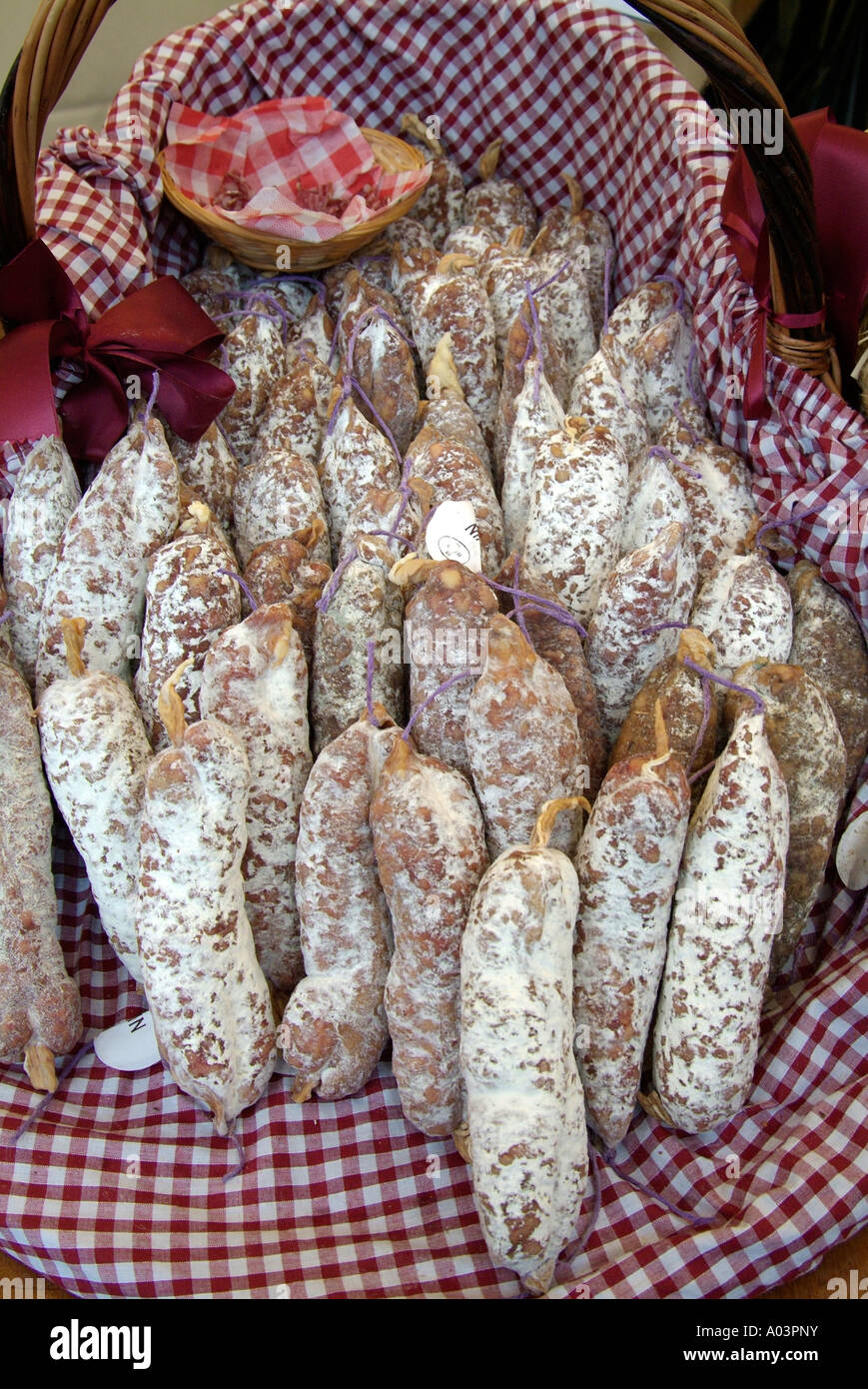 Teilsames beef pork German sausage preserve carnivore salami butcher meat piece ...