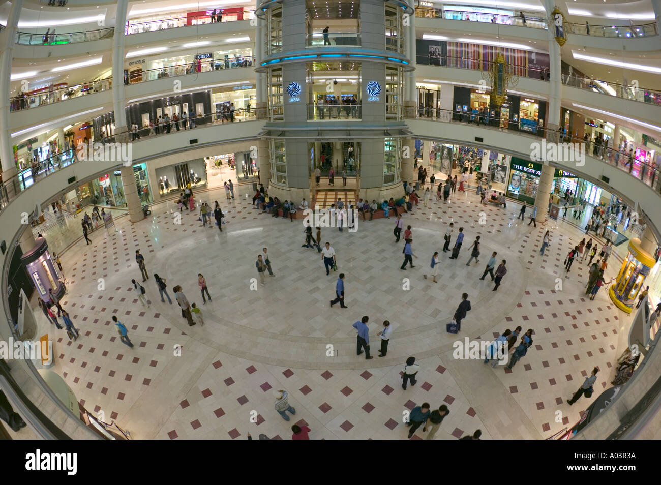 Interior of the Kuala Lumpur City Centre (KLCC) shopping arcade. Stock Photo