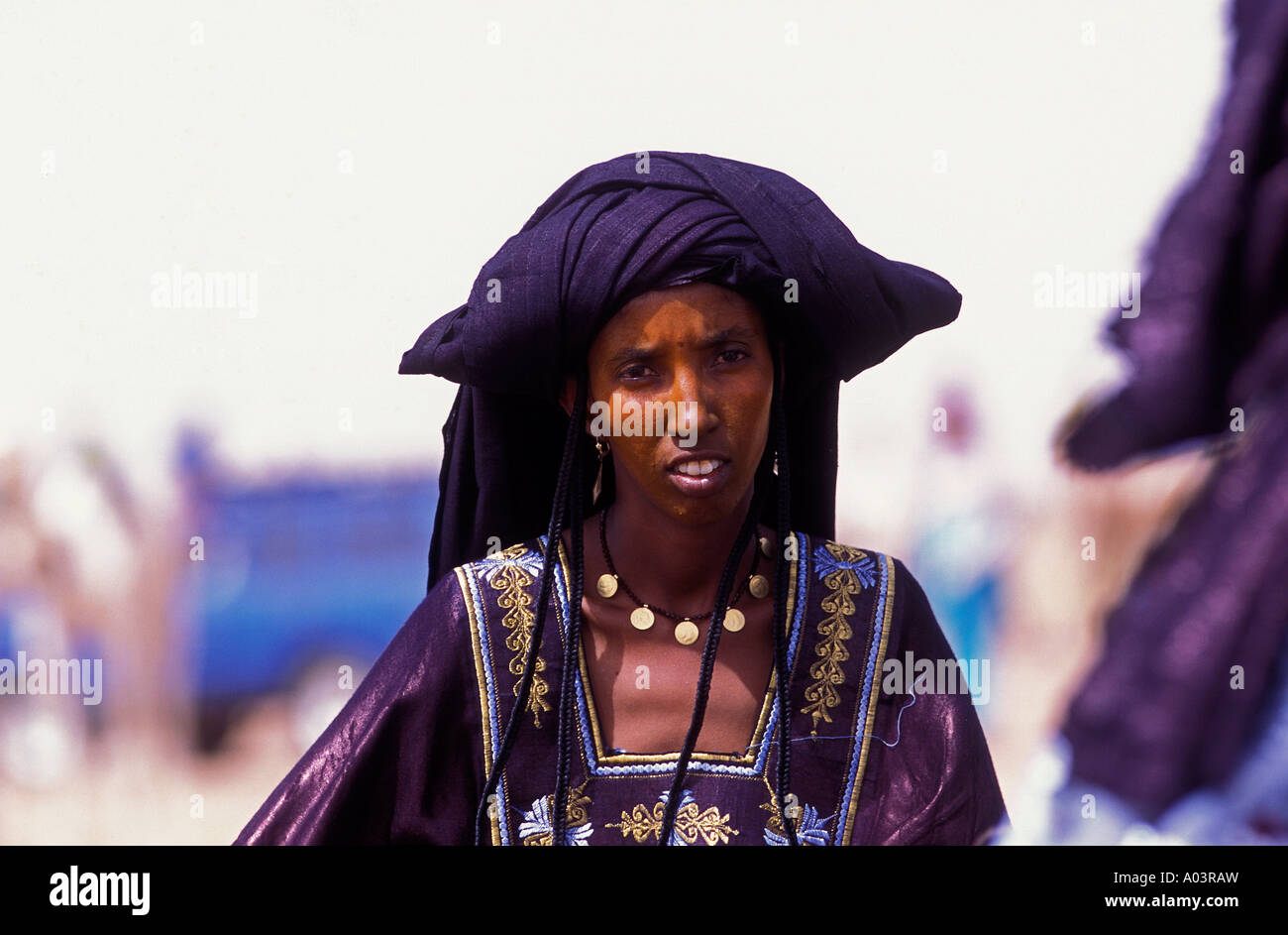 Portrait of a Tuareg woman, Agadez Niger. Stock Photo