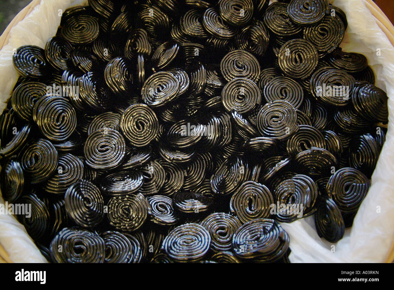 Liquorice licorice black candy special confectionary laxative close up