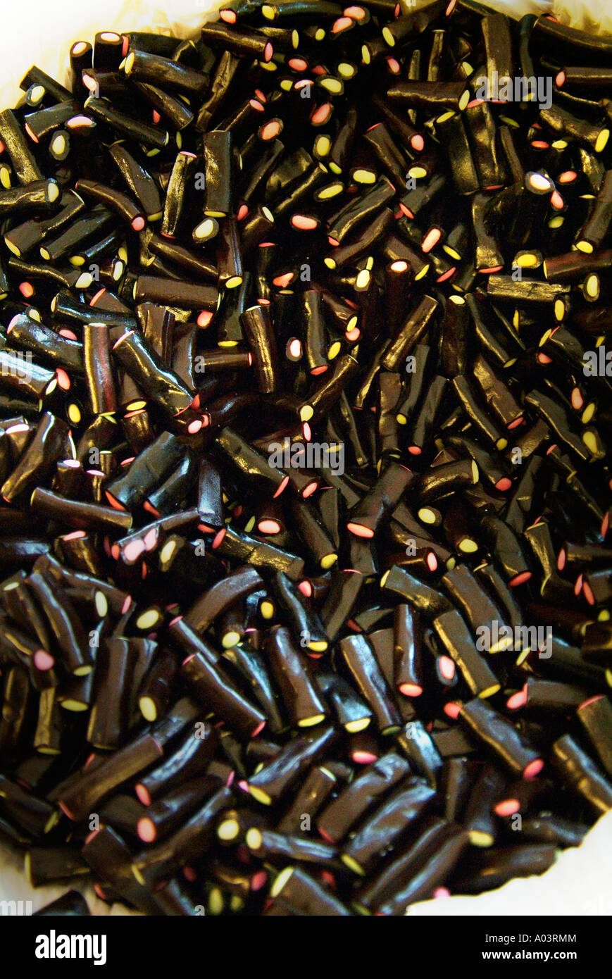 Liquorice licorice black candy special confectionary laxative close up