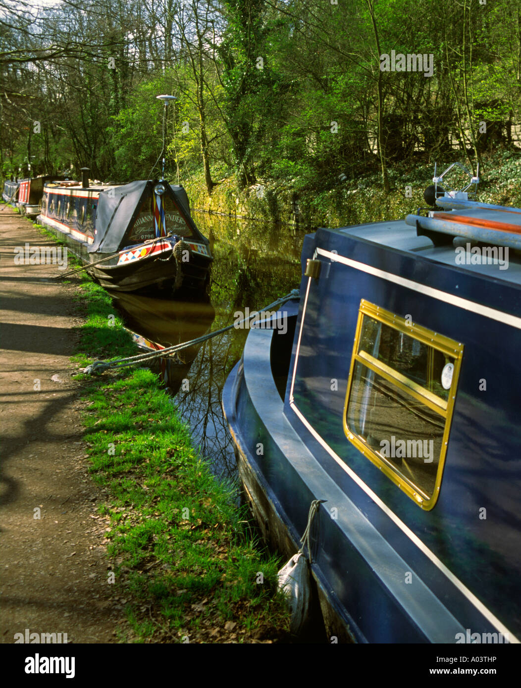 The Peak Forest Canal at Whaley Bridge in the Peak District Derbyshire England UK Stock Photo