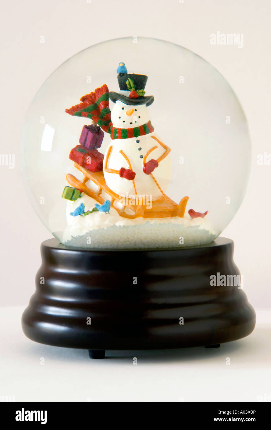 Snowman Snow Globe Stock Photo
