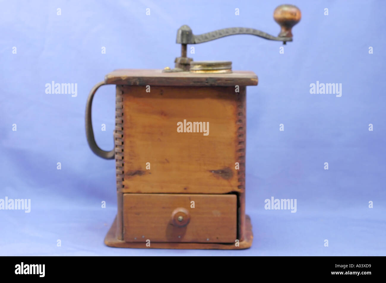 Antique wooden coffee grinder from the late 19th century Stock Photo