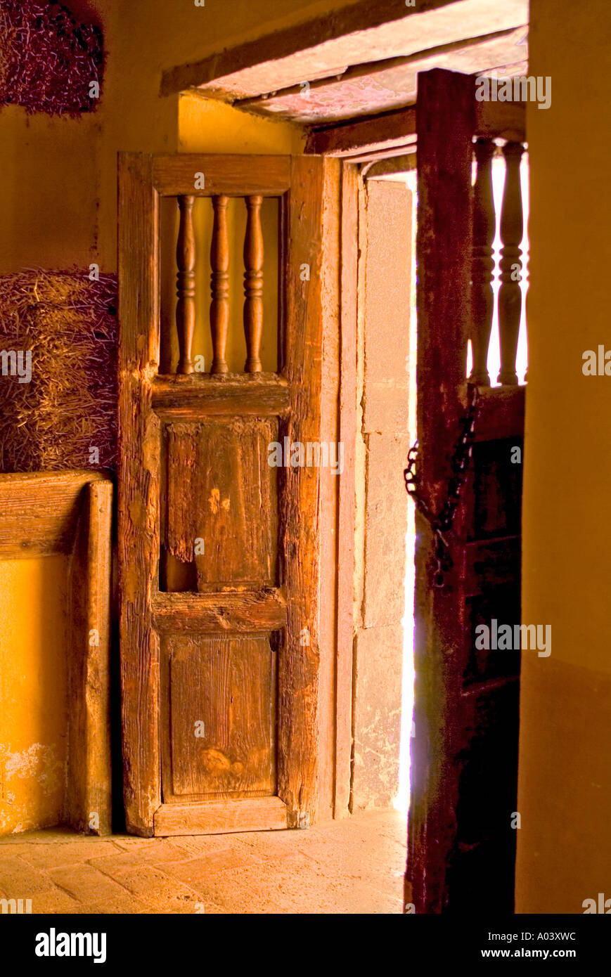 Old weathered wooden doors Stock Photo
