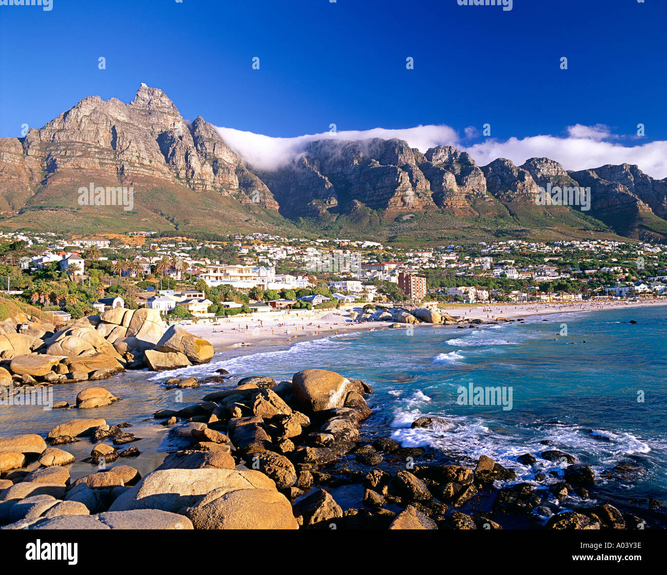 Twelve apostles mountain range and camps bay in cape town hi-res stock ...