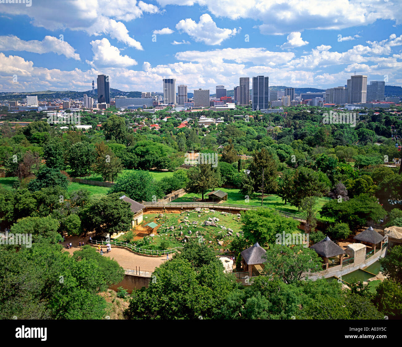 A view of Pretoria from the grounds of the Pretoria Zoo in South Africa