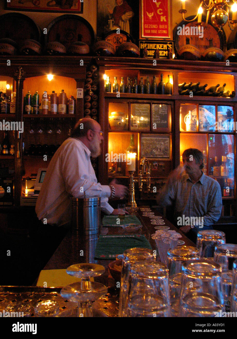 regulars drinking smoking in a bar in Amsterdam Stock Photo Alamy