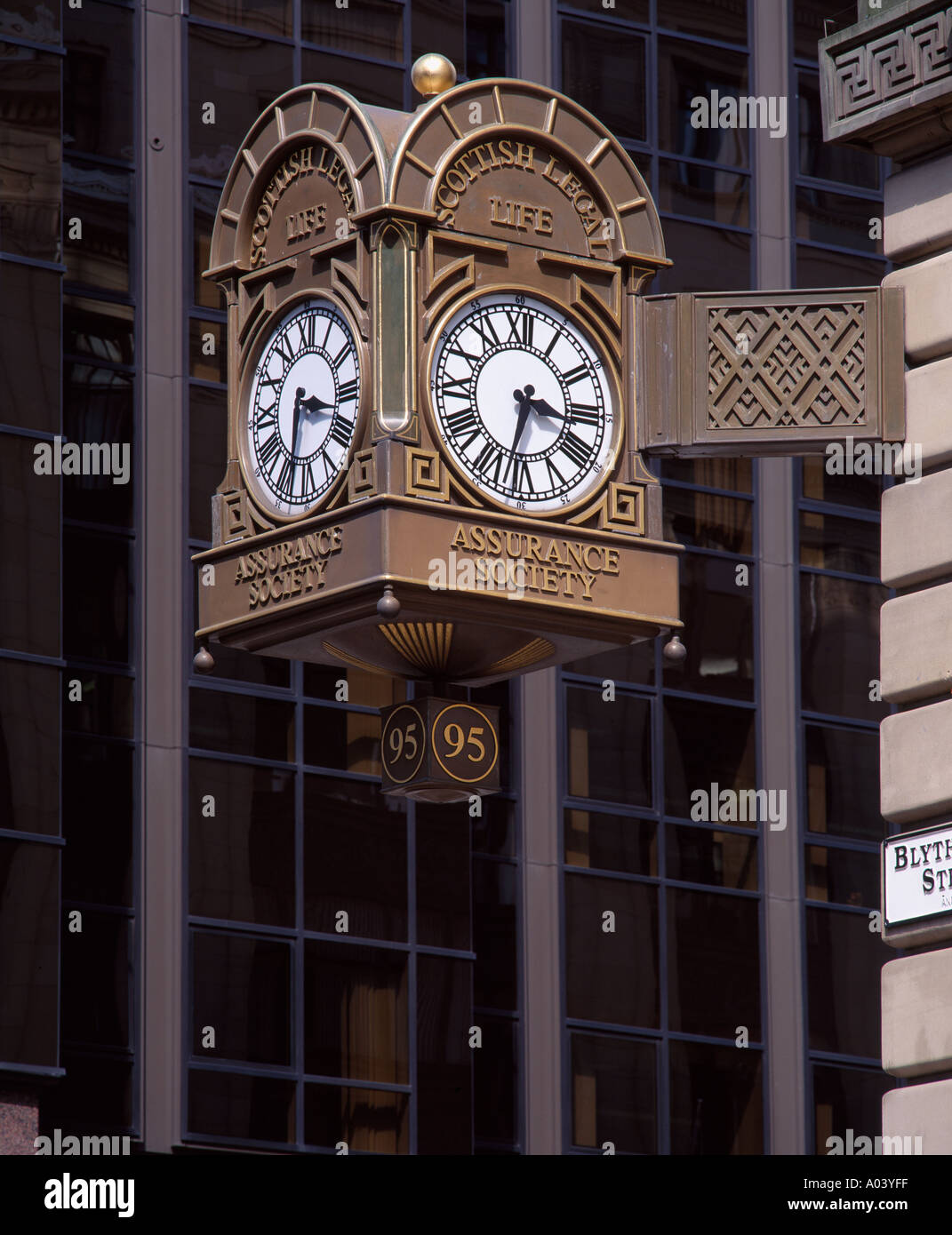 Scottish Legal Life Assurance Society Clock, Glasgow, Scotland, UK Stock Photo