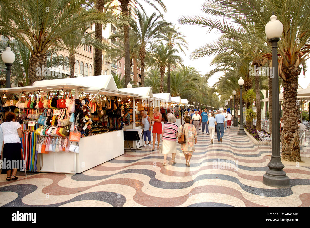 Esplanada de Espana, Alicante City, Costa Blanca, Spain Stock Photo