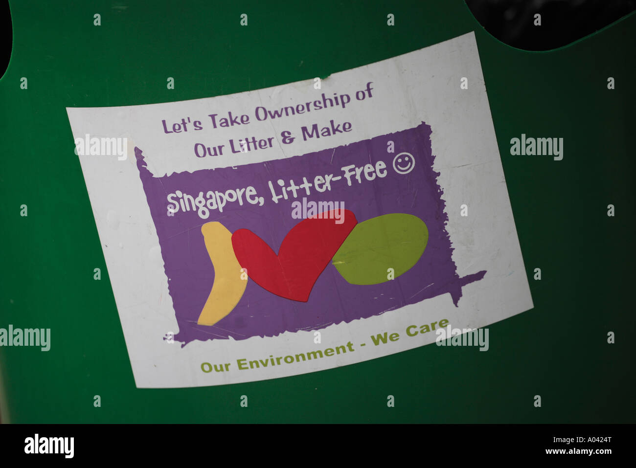 Asia Singapore Litter sign Stock Photo